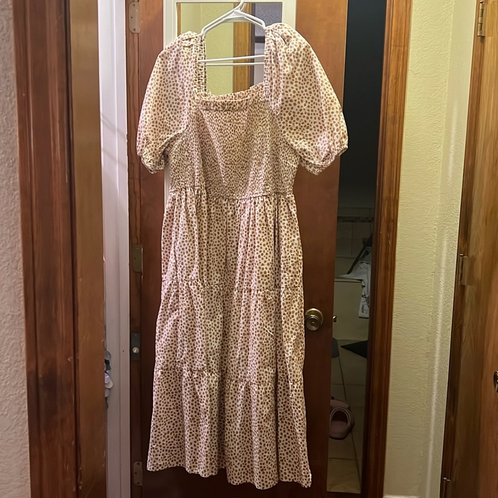 Amazon The Drop Fashion Jackson Dress Dotted Brown Tan Print